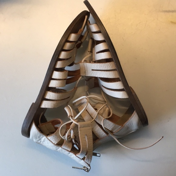 J. Crew Lace Up Cream Gladiator Sandals. P/A1117/5 - Picture 7 of 9